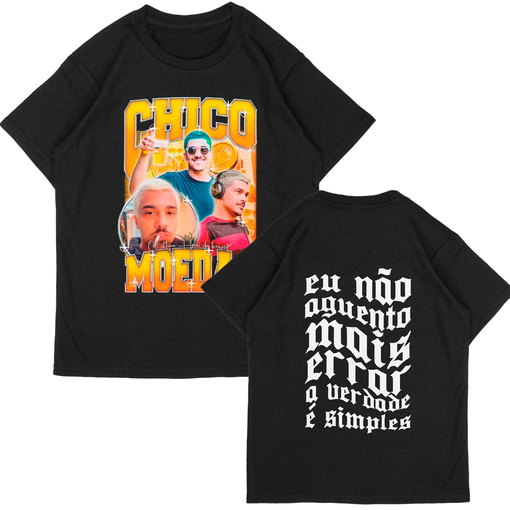 Camiseta Streetwear Oversized Chico Moedas - Unissex